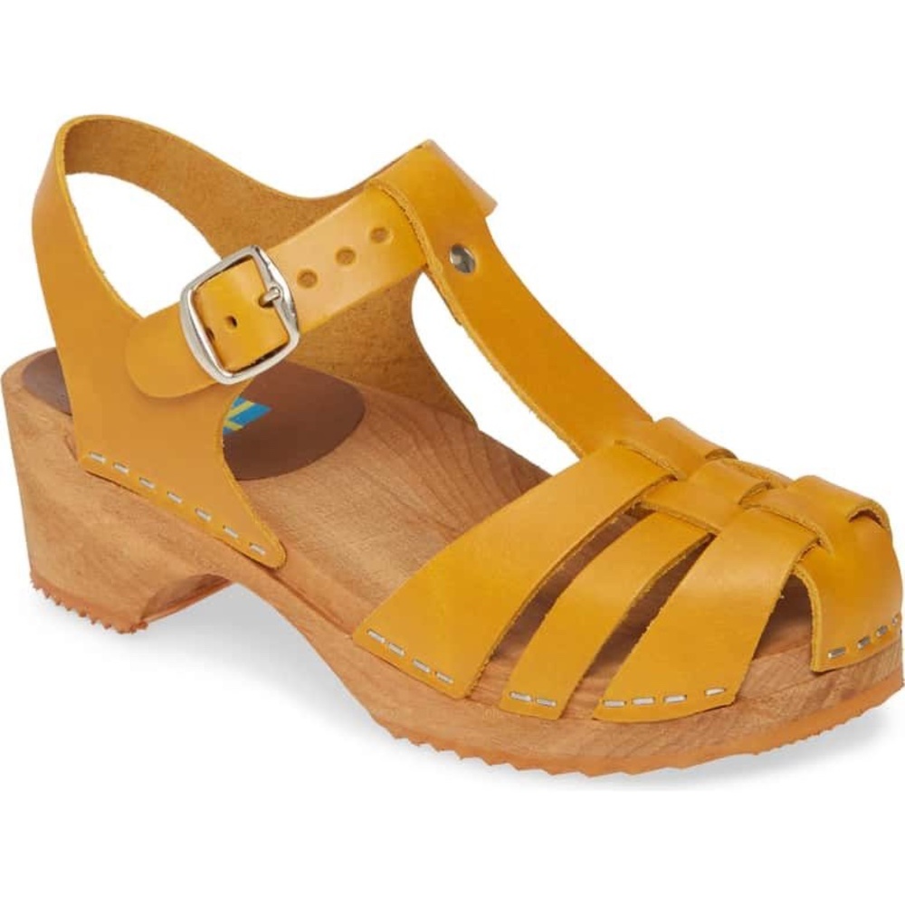 MIA Emily Clog T-Strap Sandals Tan Leather size 6 (36)